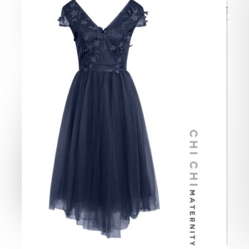 MATERNITY Chi Chi SZ LG, Navy Formal Dress